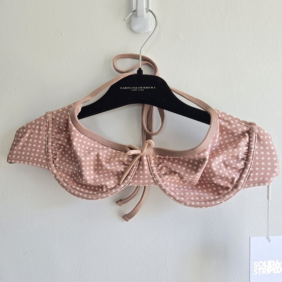 New Solid & Striped Sydney Baby Polkadot Taupe Bikini Top/Bottom Set NWT Medium - Picture 6 of 11